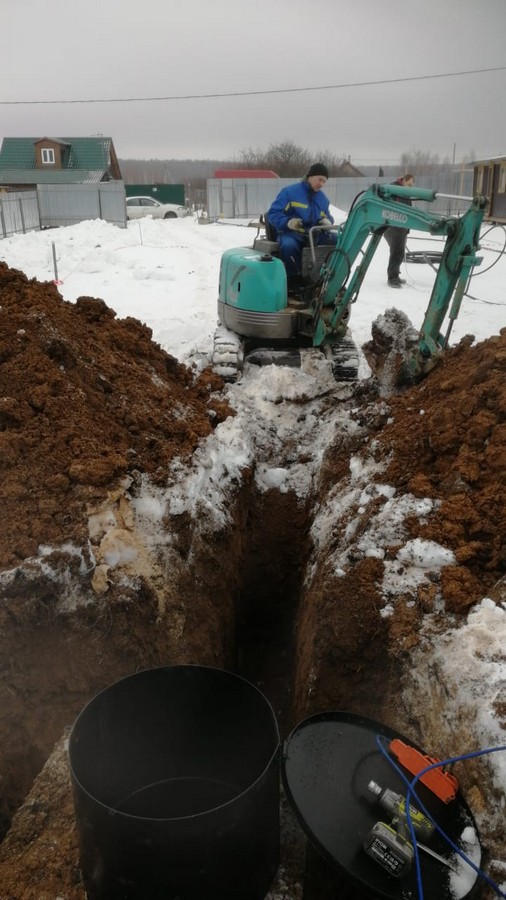 Монтаж кессона зимой