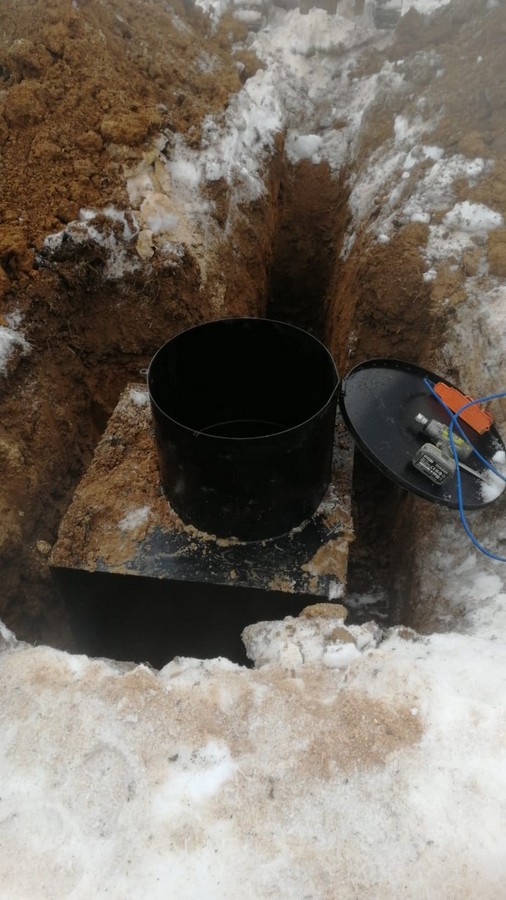 Монтаж кессона зимой