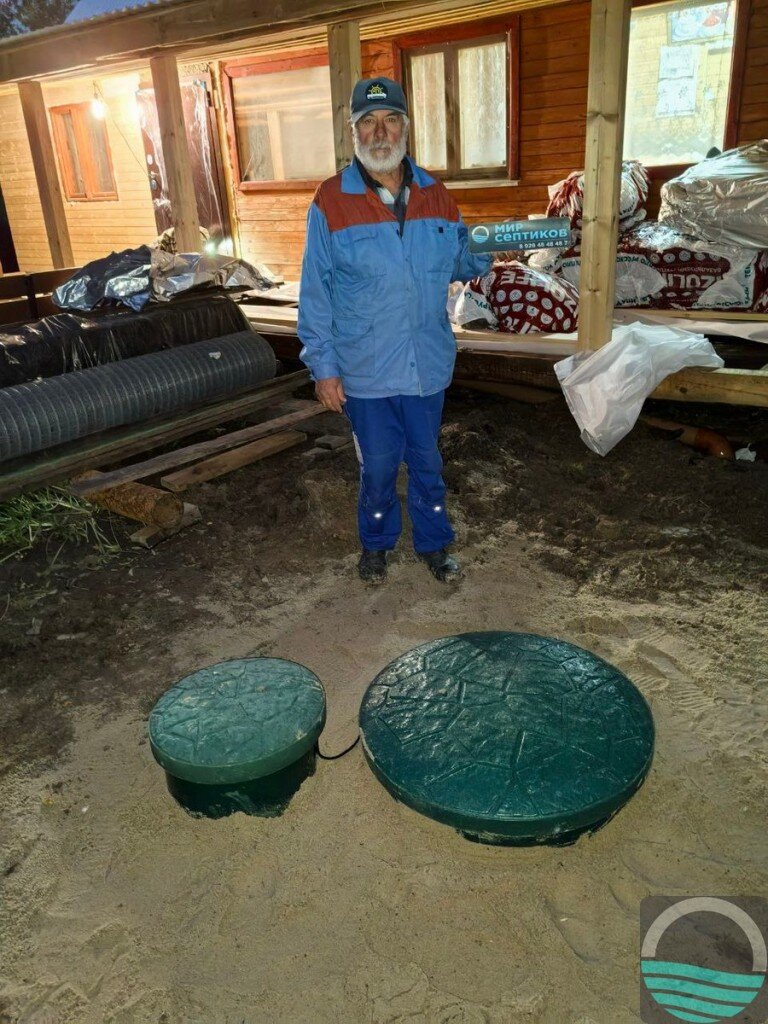 Установка септика Зорде Рейн 3 принудительный, Коломна, СНТ Текстильщик