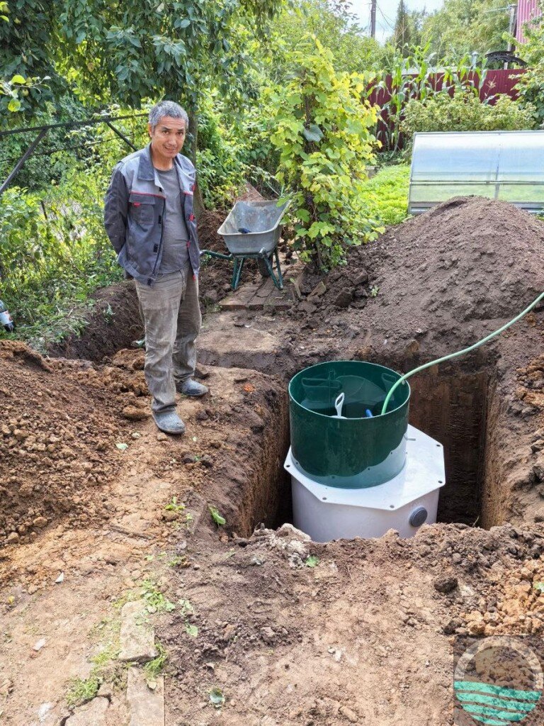 Установка септика Зорде Рейн 3 принудительный, Коломна, СНТ Мир