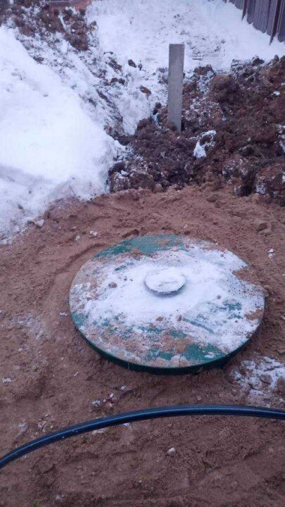 Монтаж септика в высокие грунт.воды, работы зимой