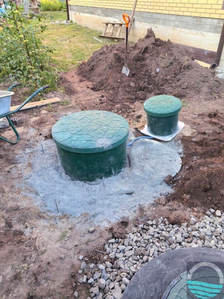 Установка септика Зорде Рейн 5 принудительный, Луховицы, дачный посёлок Олимпийский