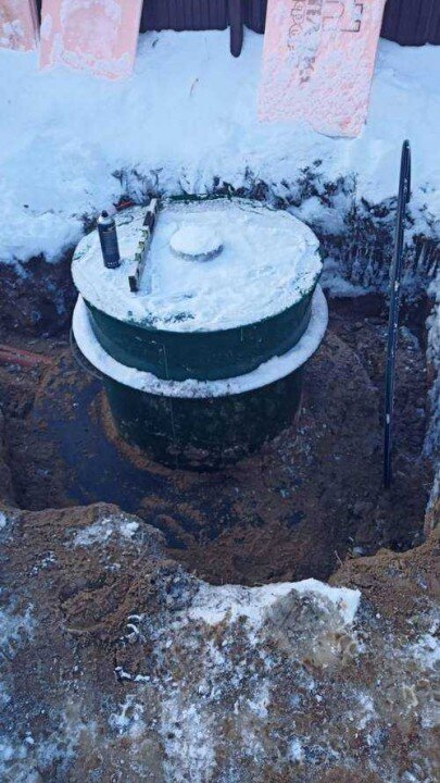 Монтаж септика в высокие грунт.воды, работы зимой