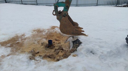 Монтаж кессона зимой