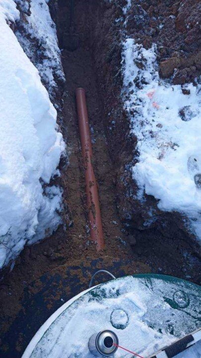 Монтаж септика в высокие грунт.воды, работы зимой